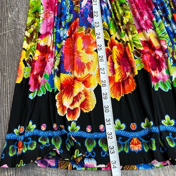 XXI Open Multi-color Floral Ruffle Boho Hawaiian Dress Size Small - Picture 11 of 11